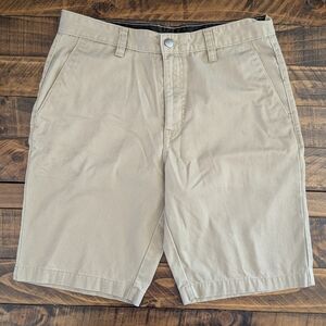 Volcom Vmonty Stretch Chino Shorts Khaki Brown 10" Inseam Mens Size 32